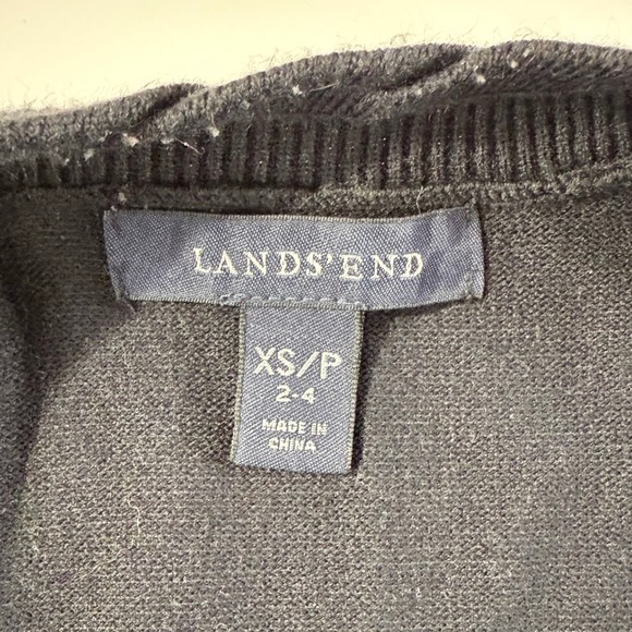 Lands End Womens Black Cardigan Sweater XS Knit Open Front Basic Casual - Picture 4 of 9